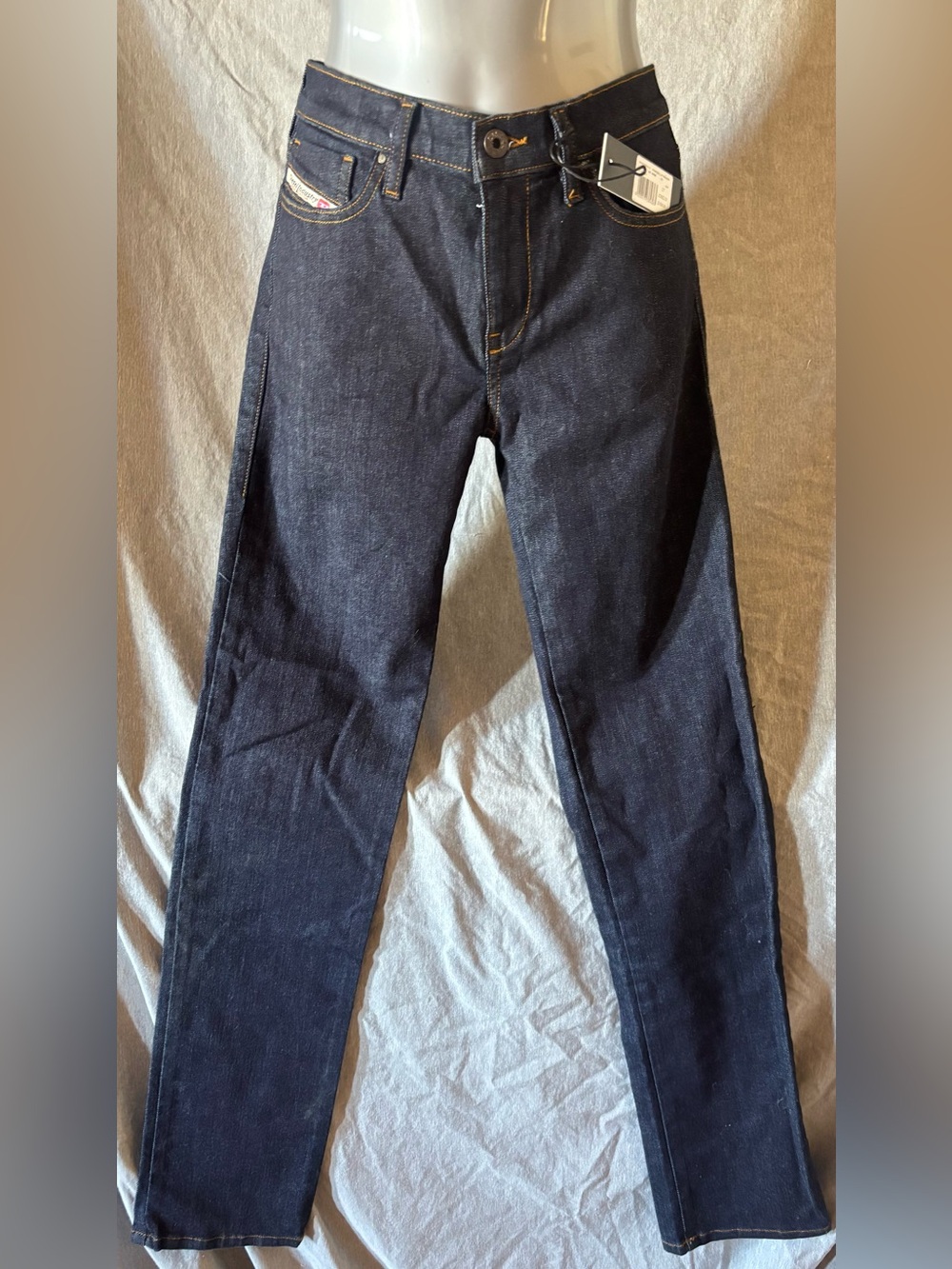 Diesel Womens Stretch Straight Leg Dark Blue Denim Jeans Size 27W 30 L